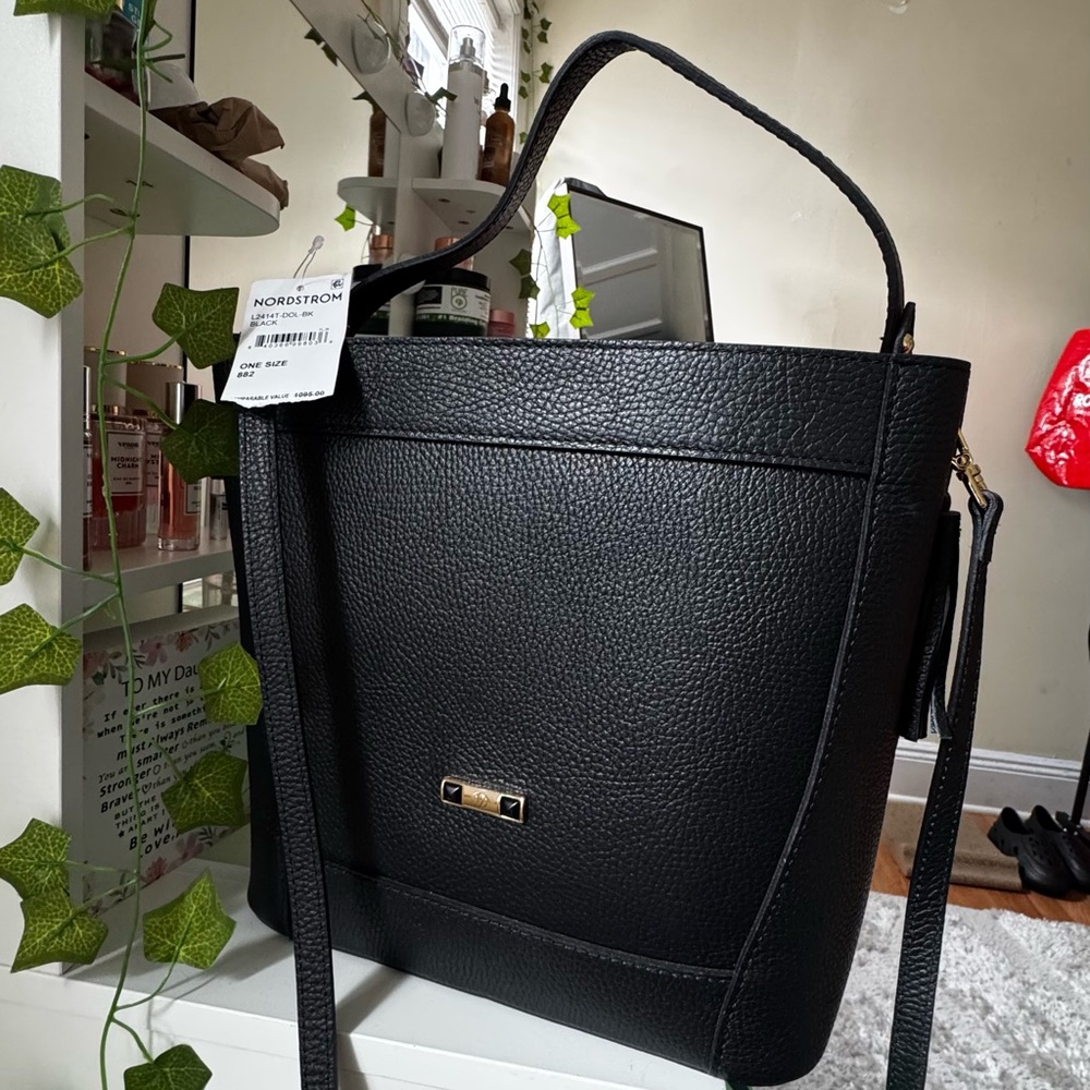 Valentino Callie Medallion VLOGO Leather Bucket Bag